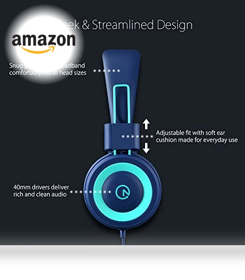 Foldable Stereo Kids Headphones with 3.5mm Jack - Tangle-Free Cord for Children and Teens — In-Ear Headphones, noot products