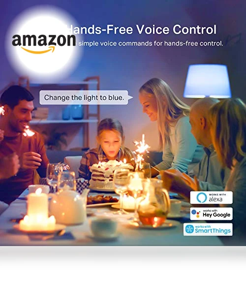 Full Color Changing Dimmable Smart WiFi Light Bulbs — LED, Kasa Smart