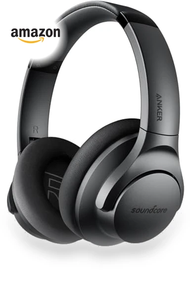 Hybrid Active Noise Cancelling Headphones, Wireless Over Ear Bluetooth Headphones, 60H Playtime, Hi-Res Audio, Deep Bass — Over-Ear Headphones, Anker