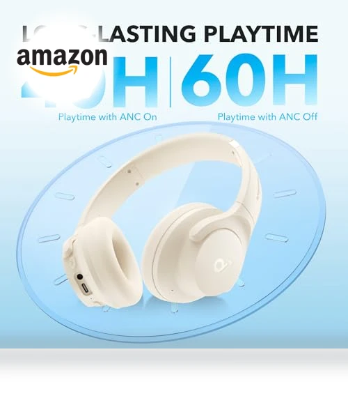 Hybrid Active Noise Cancelling Headphones, Wireless Over-Ear Bluetooth — Over-Ear Headphones, Anker