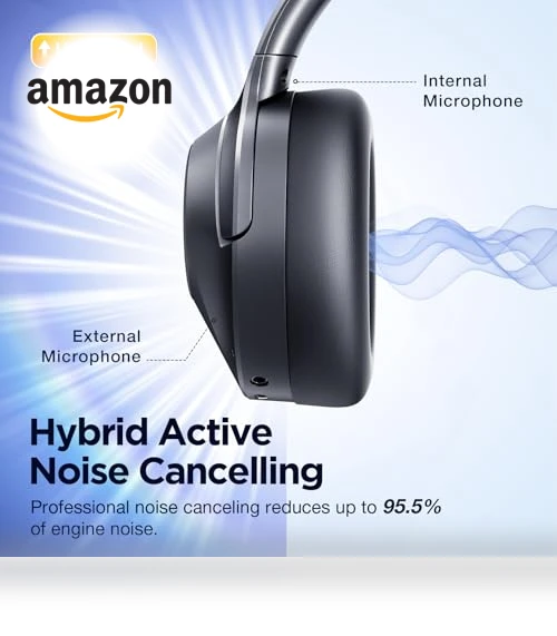 Hybrid Active Noise Cancelling Headphones with HD Sound — In-Ear Headphones, Vibeadio