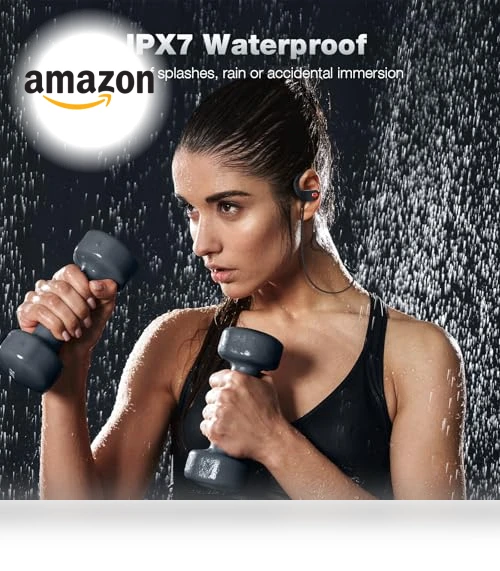IPX7 Waterproof Wireless Bluetooth Headphones with 16H Playtime — In-Ear Headphones, Boean