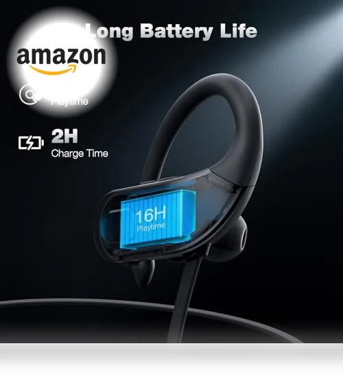 IPX7 Waterproof Wireless Bluetooth Headphones with 16H Playtime — In-Ear Headphones, Boean