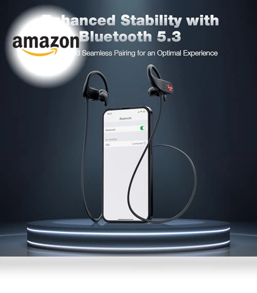IPX7 Waterproof Wireless Bluetooth Headphones with 16H Playtime — In-Ear Headphones, Boean