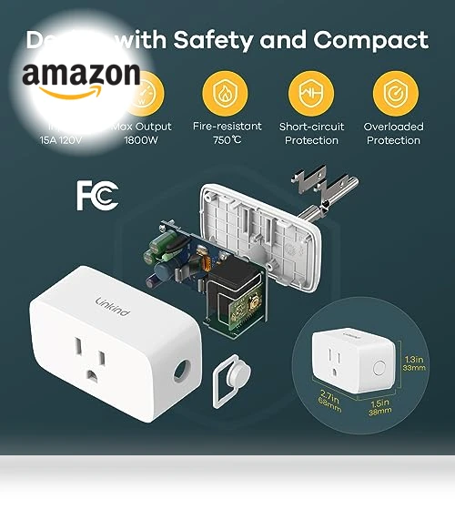 Matter Smart Plug, Works with Apple Home, Alexa, Google Home, SmartThings, 4 Pack — Smart Home Modules, Linkind