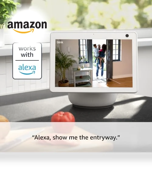Plug-in smart security camera with HD night view, built-in spotlight, two-way audio — Smart Home Security, Blink