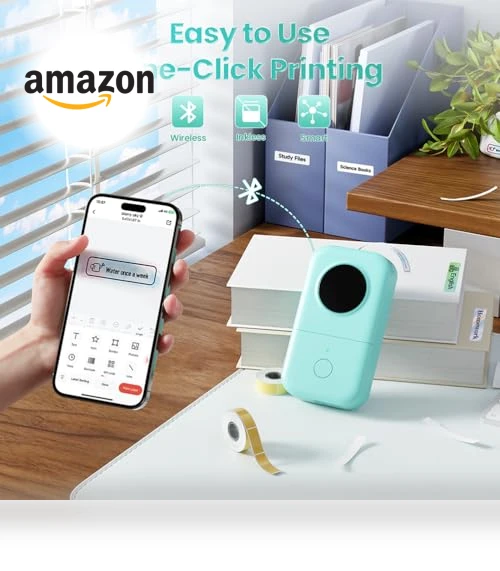 Portable Bluetooth Mini Label Printer, Smart Phone Handheld Thermal Sticker Small Labeler — Label, Phomemo