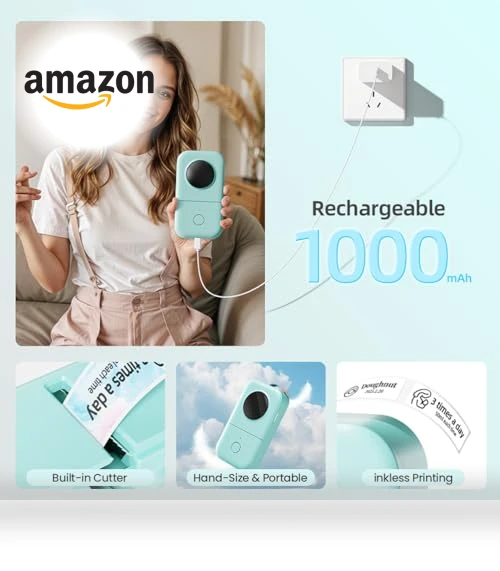 Portable Bluetooth Mini Label Printer, Smart Phone Handheld Thermal Sticker Small Labeler — Label, Phomemo
