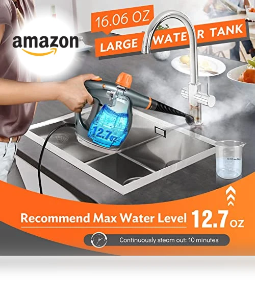 Powerful Handheld Steam Cleaner with Detergent Container and Safety Lock — Steam Cleaners, NixtClean