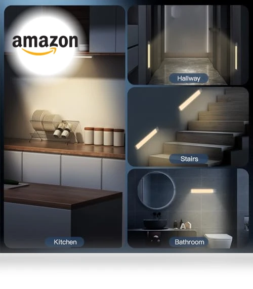 Rechargeable Motion Sensor Under Cabinet Lights, 2 Pack — Under-Cabinet Mounts, MCGOR