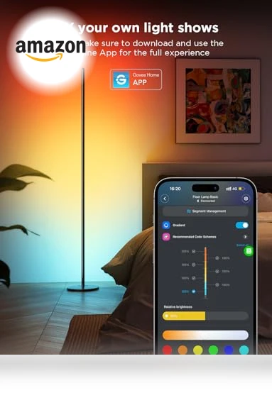 RGBIC Floor Lamp with Alexa, Music Sync, 16 Million Colors — LED, Govee