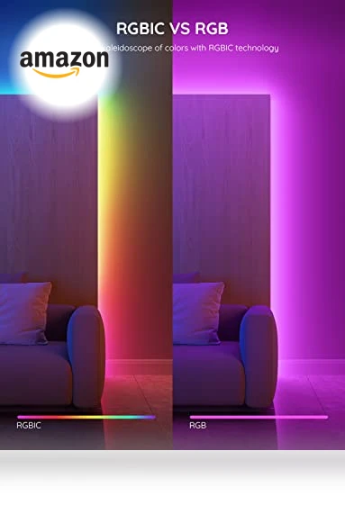 RGBIC LED Strip Lights, Smart LED Lights for Bedroom, Bluetooth App Control, Color Changing, Music Sync, 16.4ft — LED Strips, Govee