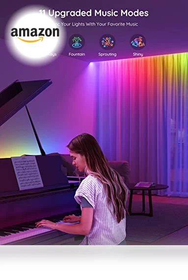 RGBIC LED Strip Lights, Smart LED Lights for Bedroom, Bluetooth App Control, Color Changing, Music Sync, 16.4ft — LED Strips, Govee