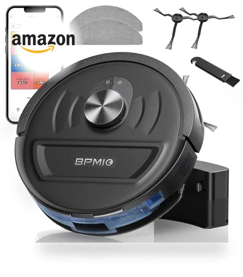 Robot Vacuum and Mop Combo with LiDAR Navigation, 5500Pa Suction, WiFi/Alexa Compatible — Smart Cleaning Robots, BPMIO