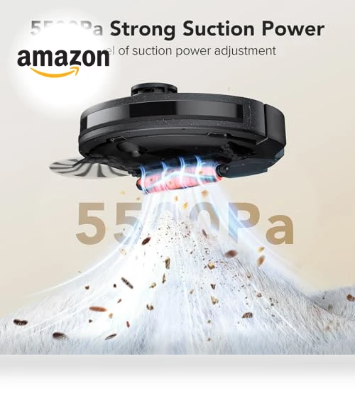 Robot Vacuum and Mop Combo with LiDAR Navigation, 5500Pa Suction, WiFi/Alexa Compatible — Smart Cleaning Robots, BPMIO