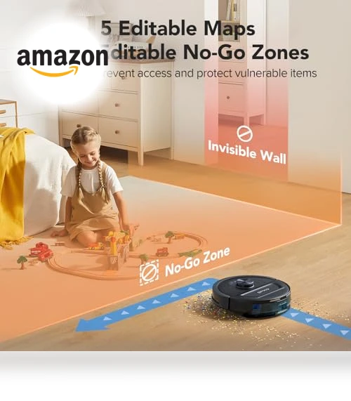 Robot Vacuum and Mop Combo with LiDAR Navigation, 5500Pa Suction, WiFi/Alexa Compatible — Smart Cleaning Robots, BPMIO
