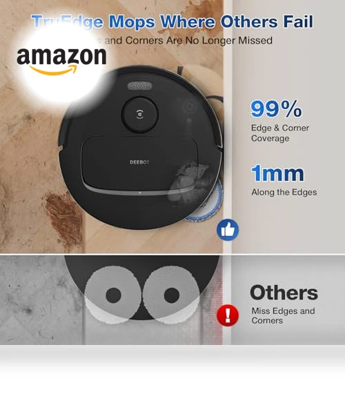 Robot Vacuum and Mop with Self-Emptying, 10000Pa Suction, Hot Air-Drying — Smart Cleaning Robots, ECOVACS