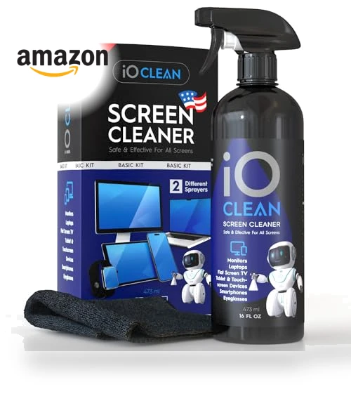 Screen Cleaner Spray Kit for Electronics - 16oz with Microfiber Cloth — Display Shields, iO CLEAN