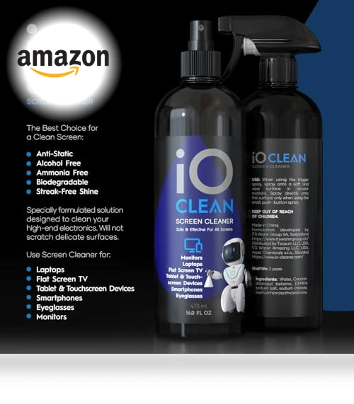 Screen Cleaner Spray Kit for Electronics - 16oz with Microfiber Cloth — Display Shields, iO CLEAN