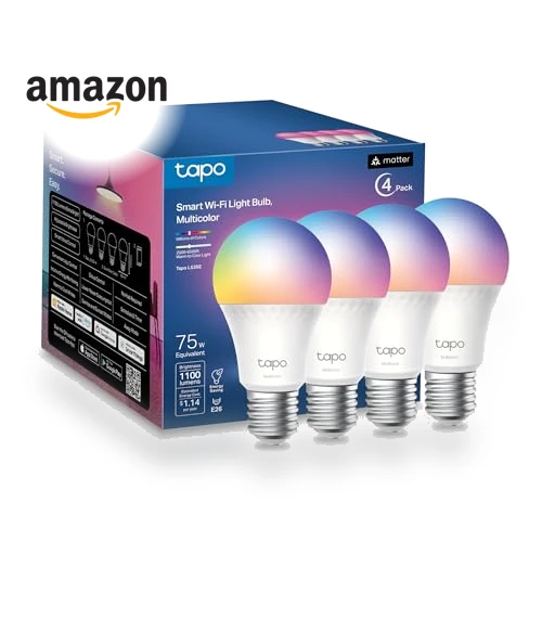 Smart Light Bulbs 16M Colors WiFi, Dimmable, Matter-Certified — LED, Tapo