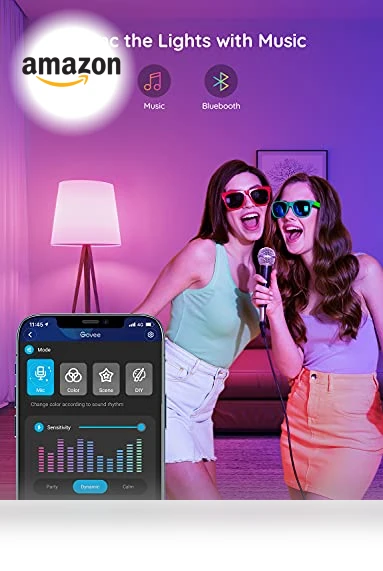 Smart Light Bulbs, Color Changing LED Bulbs, WiFi & Bluetooth, Music Sync, A19, 4 Pack — LED, Govee