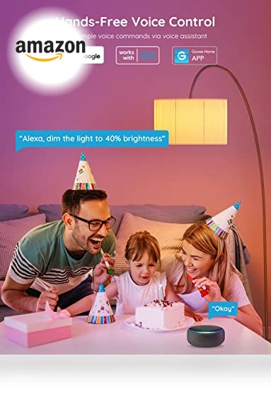 Smart Light Bulbs, Color Changing LED Bulbs, WiFi & Bluetooth, Music Sync, A19, 4 Pack — LED, Govee