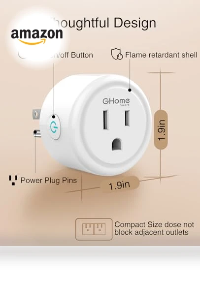 Smart Plug 5GHz, 15A WiFi Smart Plugs Compatible with Alexa and Google Home — Smart Home Hubs & Controllers, GHome Smart