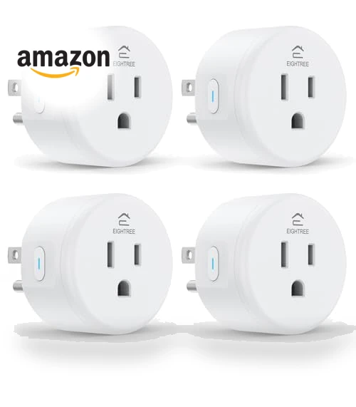 Smart Plug, WiFi Outlet Works with Alexa & Google Home, Remote Control & Timer Function, 4 Packs — Smart Home Hubs & Controllers, EIGHTREE