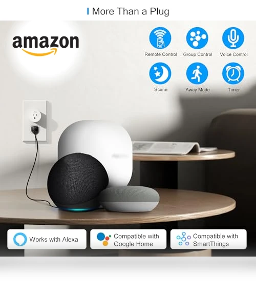 Smart Plug with WiFi Remote Control and Timer, Works with Alexa and Google Home — Smart Home Hubs & Controllers, EIGHTREE