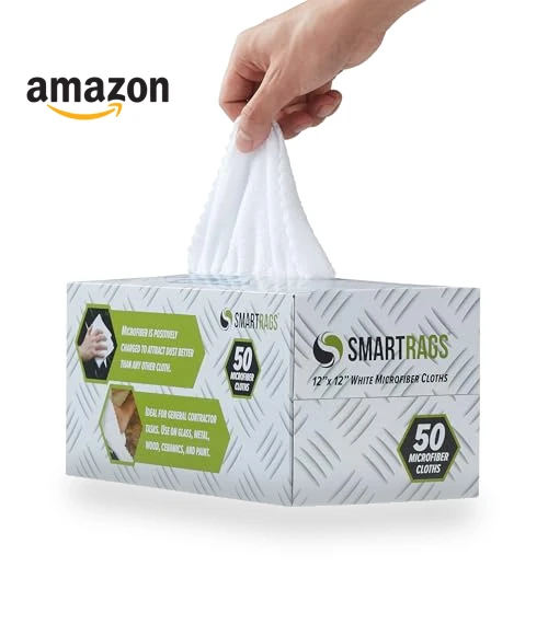 Smart Rags Microfiber Cleaning Cloth Pack - 50 Count, Lint Free, Scratch & Streak-Free — Microfiber, Arkwright LLC