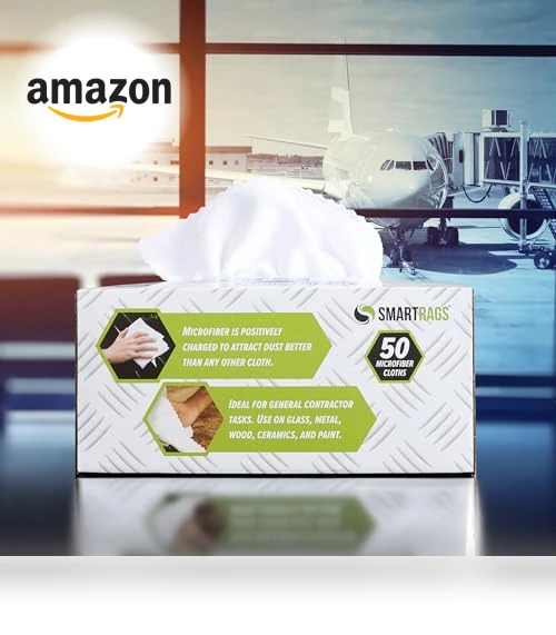 Smart Rags Microfiber Cleaning Cloth Pack - 50 Count, Lint Free, Scratch & Streak-Free — Microfiber, Arkwright LLC