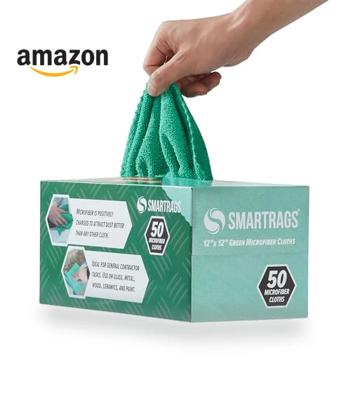 Smart Rags Microfiber Cleaning Cloths - Pack of 50, Lint Free, Scratch & Streak-Free — Microfiber, Arkwright LLC