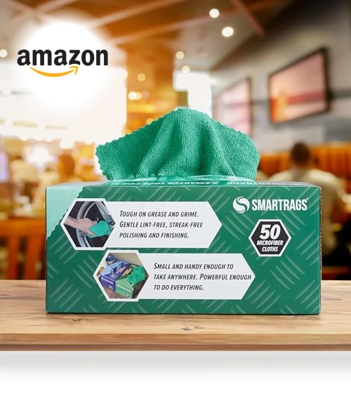 Smart Rags Microfiber Cleaning Cloths - Pack of 50, Lint Free, Scratch & Streak-Free — Microfiber, Arkwright LLC