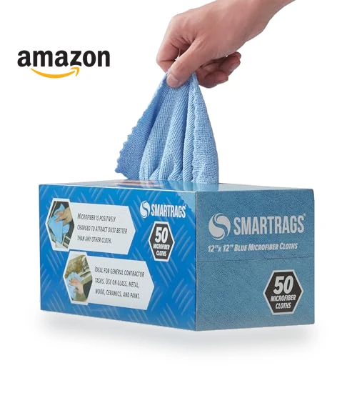 Smart Rags Microfiber Cleaning Cloths - Pack of 50, Lint Free, Scratch & Streak-Free — Microfiber, Arkwright LLC