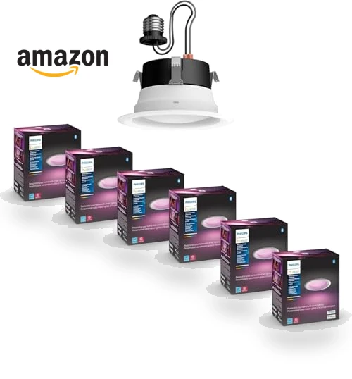 Smart Recessed 4 Inch LED Downlight - Color-Changing Light - 6 Pack — LED, Philips Hue
