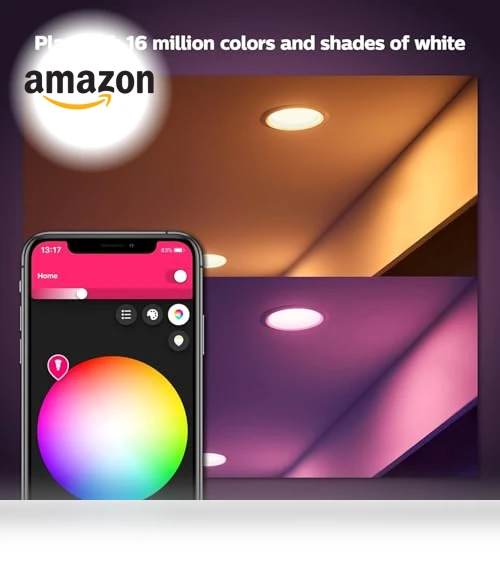 Smart Recessed 4 Inch LED Downlight - Color-Changing Light - 6 Pack — LED, Philips Hue