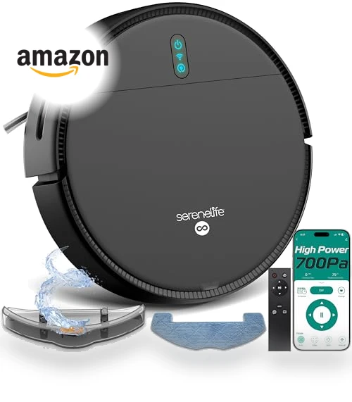 Smart Robot Vacuum and Mop Combo with App Control — Smart Cleaning Robots, SereneLife