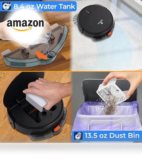 Smart Robot Vacuum and Mop Combo with App Control — Smart Cleaning Robots, SereneLife
