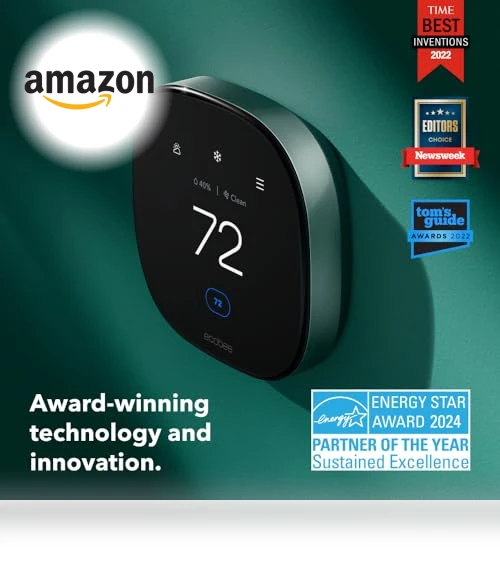 Smart Thermostat with Air Quality Monitor and Smart Sensor — Home Climate Control, ecobee