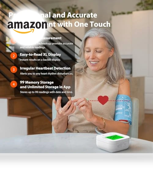 Smart Upper Arm Blood Pressure Monitor with Wide Range Cuff — Fitness & Activity Monitors, iHealth
