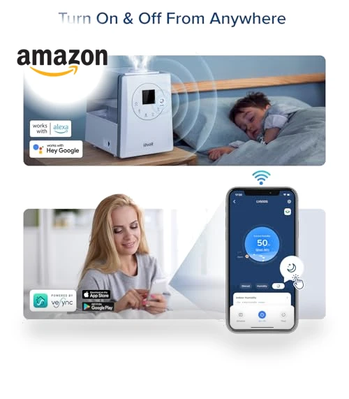 Smart Warm and Cool Mist Humidifier for Home, 6L Capacity, 753ft² Coverage — Air Moisturizers, LEVOIT