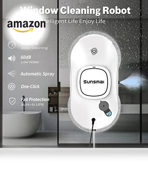 Smart Window Cleaner Robot with Automatic Water Spray — Smart Cleaning Robots, SUNSMAI