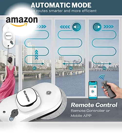 Smart Window Cleaner Robot with Automatic Water Spray — Smart Cleaning Robots, SUNSMAI