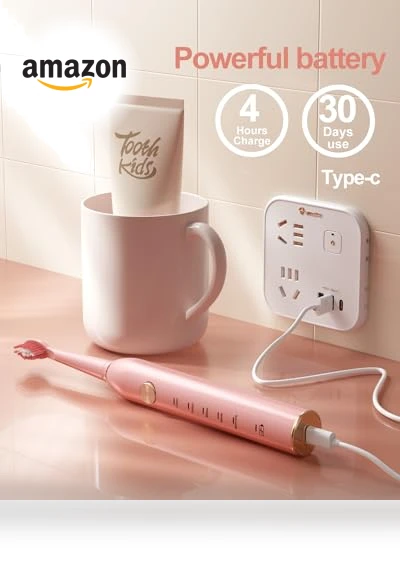 Sonic Electric Toothbrush for Adults, Smart Cleaning and Whitening, 5 Modes Selection 38000VPM Rechargeable — Ultrasonic, AJELU