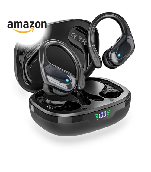 Sports Bluetooth Headphones with 80hr Playtime, Noise Canceling, IPX7 Waterproof — Headphones, Bcaikair