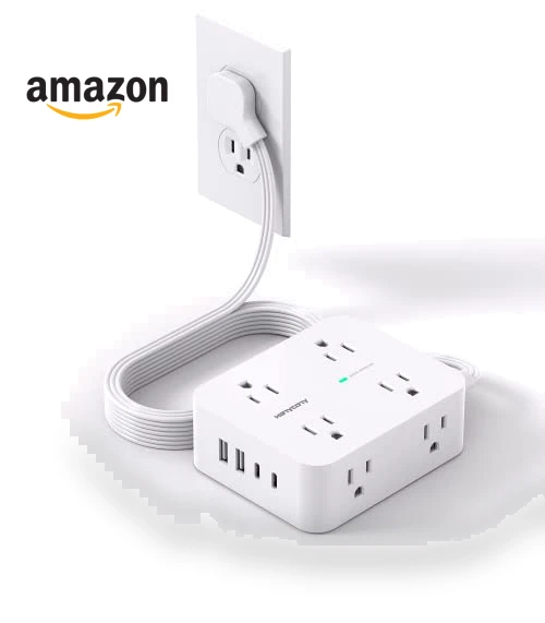 Surge Protector Power Strip with 8 Outlets and 4 USB Ports — Power Solutions & Surge Protection, HANYCONY