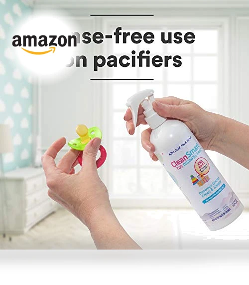 Toy Disinfectant Spray Kills 99.9% of Viruses and Bacteria, Rinse Free, 16 oz Bottle, Pack of 2 — Disinfectant Wipes, CleanSmart