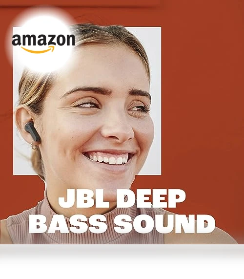 True Wireless Earbuds with Deep Bass Sound, Bluetooth 5.2, Water Resistant — In-Ear Headphones, JBL