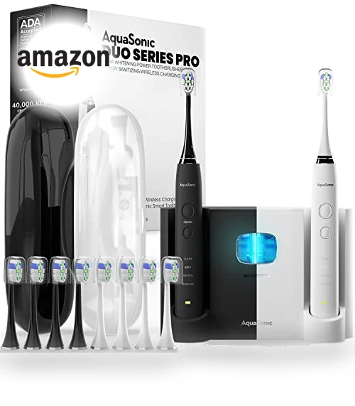 Ultra Whitening Electric Toothbrush with UV Sanitizing Base — Ultrasonic, AquaSonic