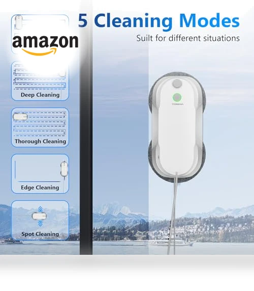 Window Cleaning Robot with Auto-Spray, Smart Navigation, Triple Safety System — Auto Glass Maintenance, TOSIMA
